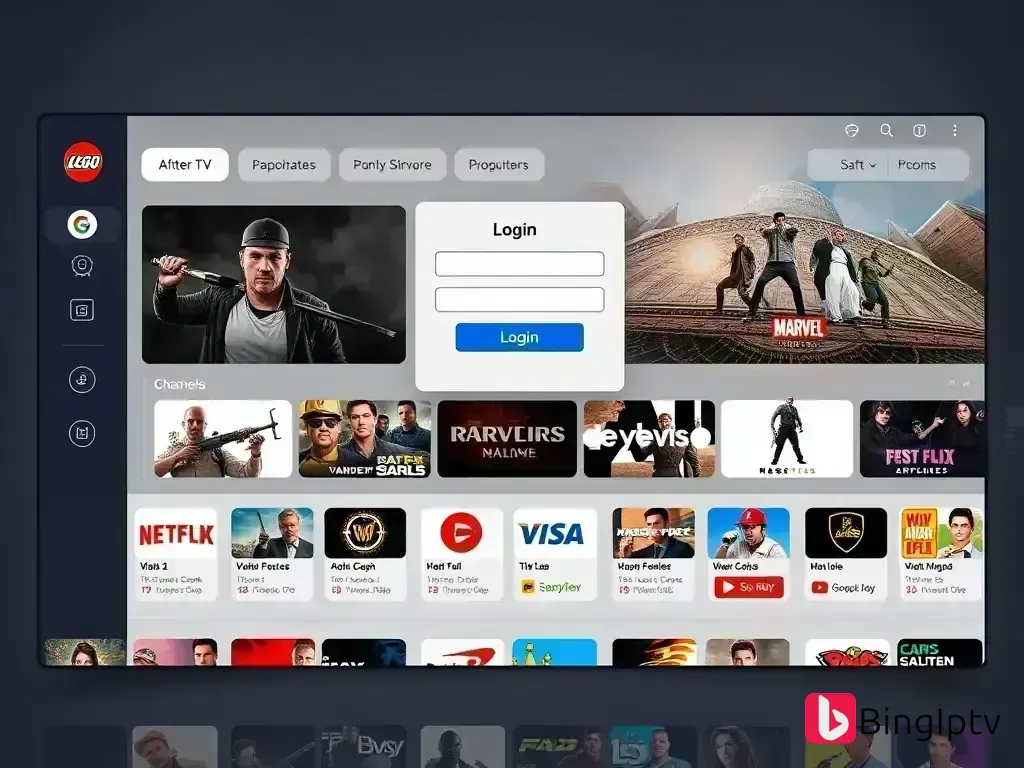 Successful login showing IPTV dashboard